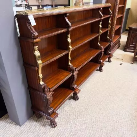 Used Maitland Smith Wood & Brass Bookcase BC1873-005 | Dallas DESK
