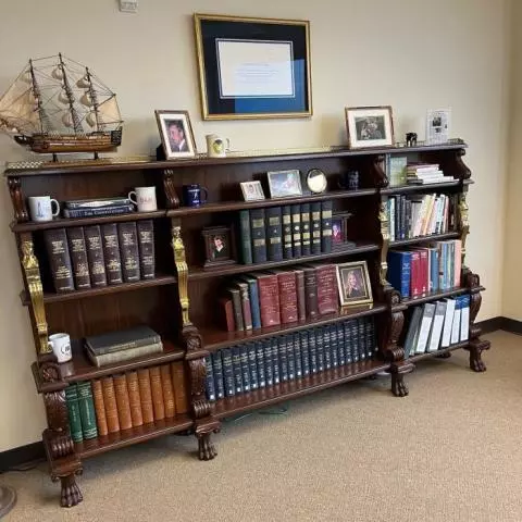 Used Maitland Smith Wood & Brass Bookcase BC1873-005 | Dallas DESK