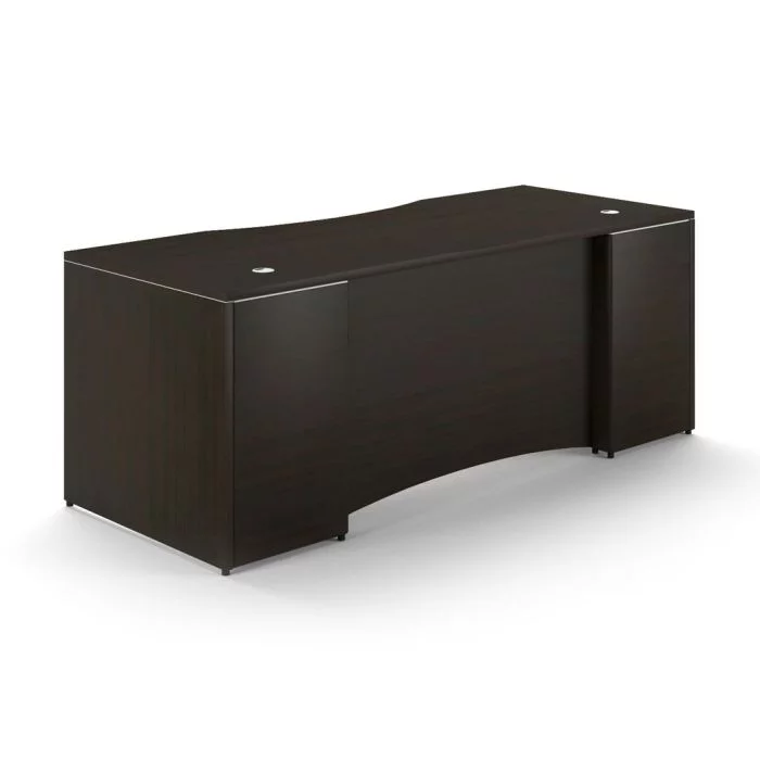 Potenza 66" Desk Shell with Curved Modesty Panel (Espresso) Dallas