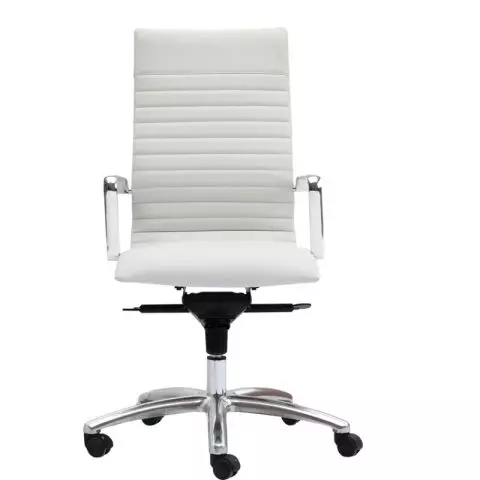 Zetti Leather High Back Executive Chair (White) | Dallas DESK, Inc.