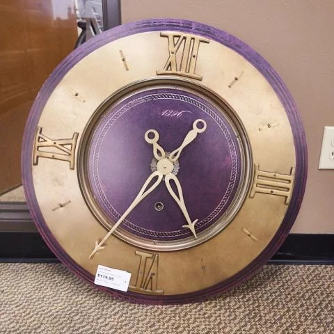 Used Timeworks Wall Clock (Purple & Gold) ACC1726-028