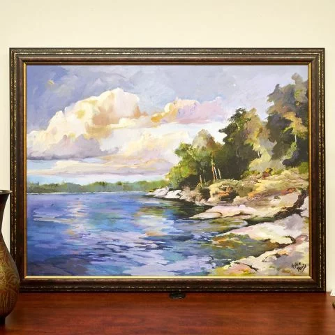 Used Large Framed Artwork On The Shore ART1661-115