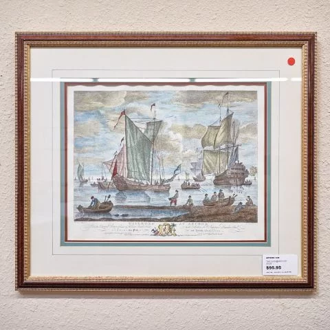 Used Framed Art Galleon at Anchor (30x26) ART9999-1439