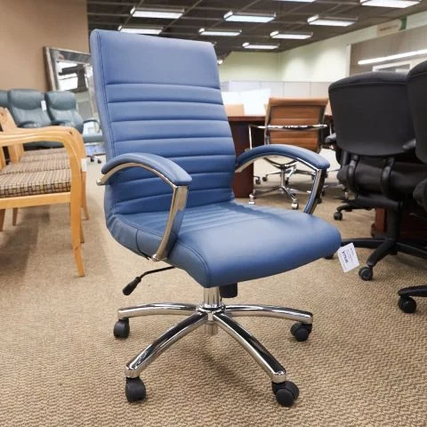 Used High Back Ribbed Executive Chair (Blue) CHE1790-010 