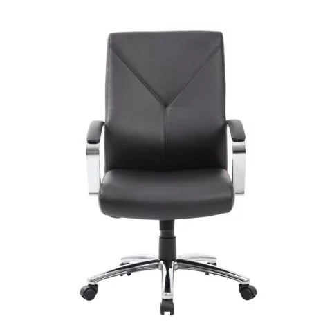 Boss Leather Plus High Back Executive Chair (Black)