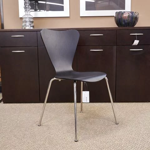 Used Bentwood Stacking Cafe Chair (Dark Espresso & Chrome) CHK1845-002 - Front Angle View