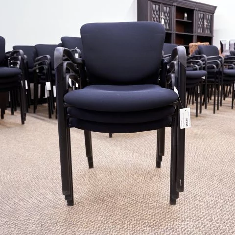 Used Armed Stacking Fabric Guest Chair (Black) CHK1849-001