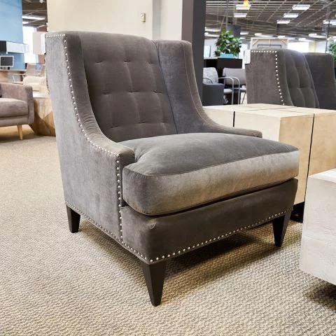 Used Nailhead Accent Chair (Charcoal) CHL1838-011