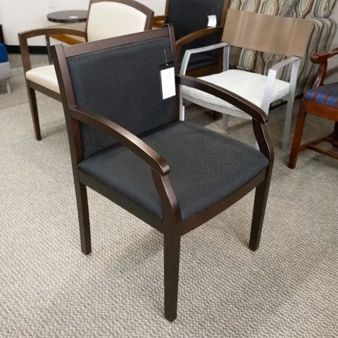 [Closeout] DSA Guest Office Chair (Black & Espresso) CHS1015DSACO