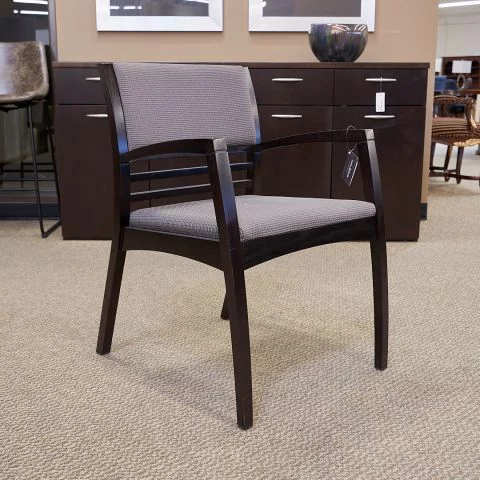 Used Office Guest Chair (Espresso & Grey Pattern) CHS1823-029