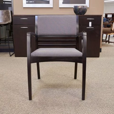 Used Office Guest Chair (Espresso & Grey Pattern) CHS1823-029