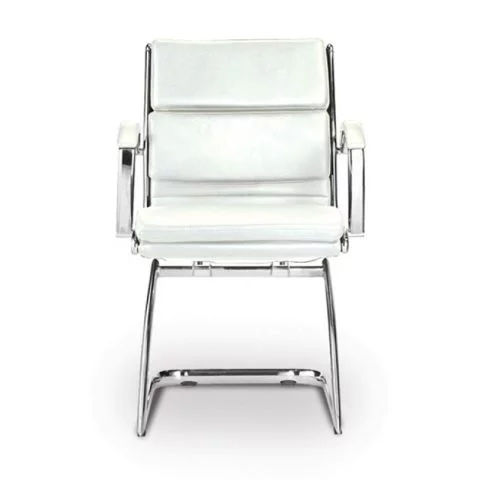 Livello Leather Office Guest Chair (White)