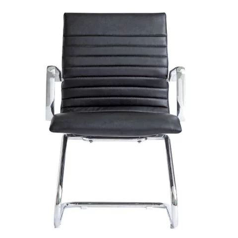 Zetti Leather Office Guest Chair (Black)