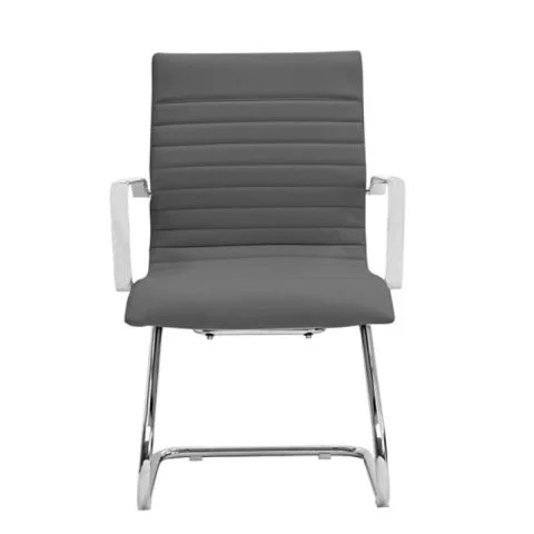 Zetti Leather Office Guest Chair (Gray)