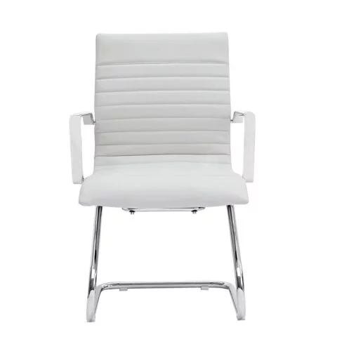 Zetti Leather Office Guest Chair (White)