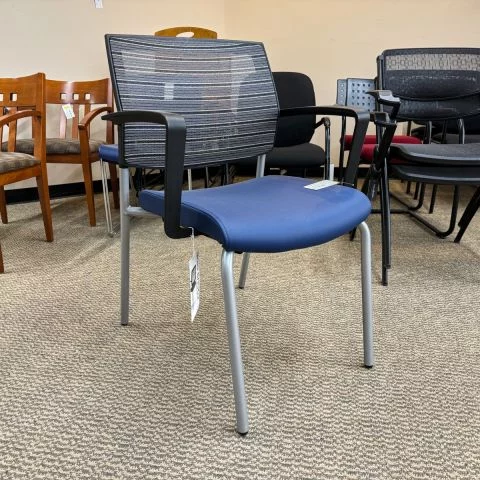 Used Sit-On-It Guest Side Chair (Blue & Grey & Black) [Showroom Sample] CHS9999-1704 - Front Angle