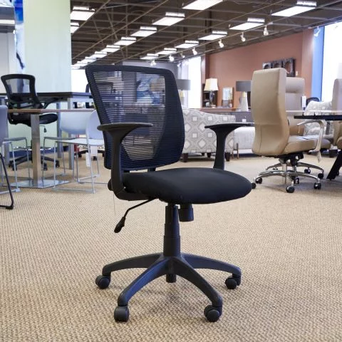 Used Mid Back Mesh Task Chair with Fabric Seat (Black) CHT1806-032