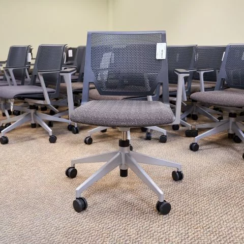 Used Haworth Very Conference Task Chairs (Charcoal & Grey & Brown Fabric Seat) CHT1848-001