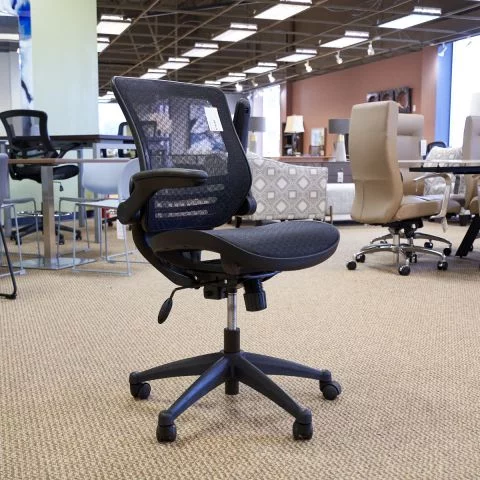 Used Mesh Task Chair with Pivot Adjustable Arms (Black) CHT1853-016