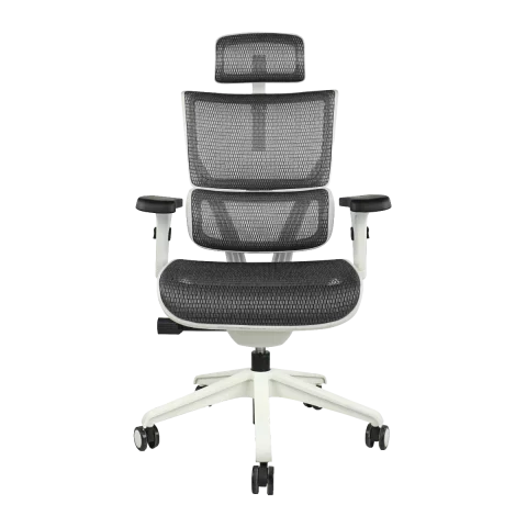 X-Chair Xs-Vision Petite Task Chair with Headrest (Gray on White)