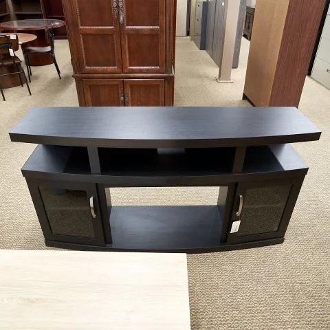 Used 54"x18" Media Console with Glass Doors (Black) CON1836-006