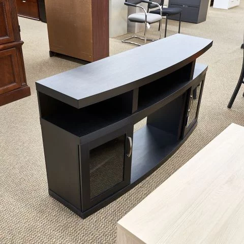 Used 54"x18" Media Console with Glass Doors (Black) CON1836-006 - Angle View