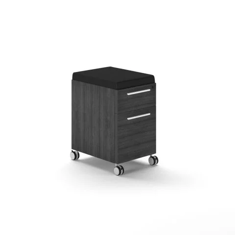 Potenza Deluxe Box File Mobile Pedestal with Black Cushion Top