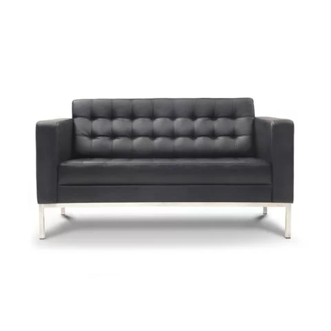 Piazza Leather Office Love Seat - Front