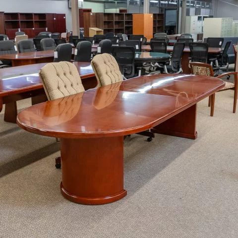 Used OFD Madison 10' Conference Table Wit Half Drum Bases (Cherry) CTB0007LOAN