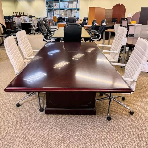 Used Traditional 8' Foot Conference Table with Panel Base (Mahogany) CTB1793-002