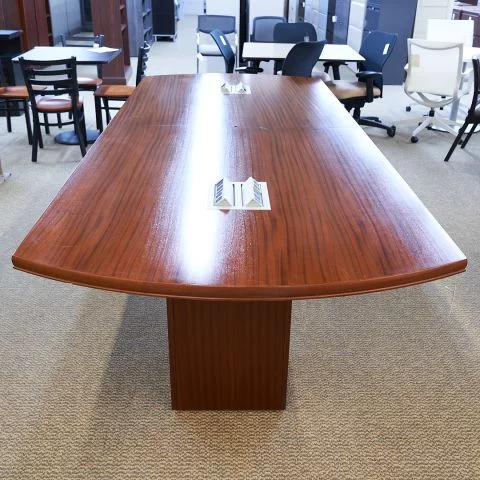 Used 10 Foot Veneer Conference Table with Power Modules (Light Cherry) CTB1840-003