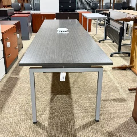 Used Clear Design 12' Conference Table with Power (Grey) CTB1860-001