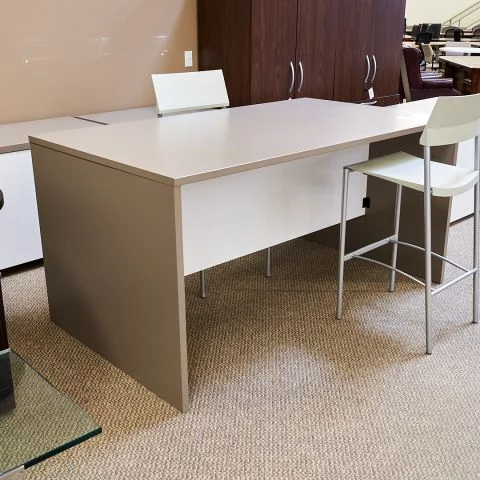 Used 72x42 Counter Height Office Table (Beige & White) CTB9999-1630