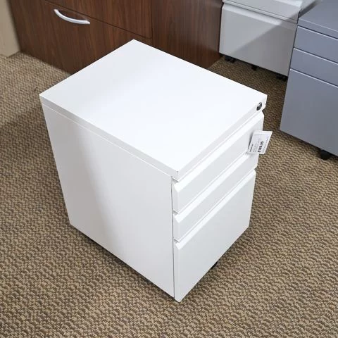 Used Metal Box-Box-File Mobile File Cabinet (White) FIM9999-1635