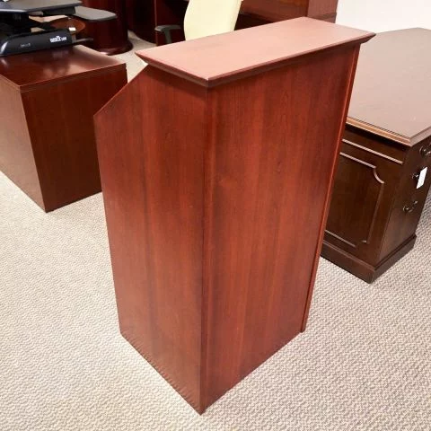 Used Laminate Revolving Lectern with Lamp (Cherry) MIS1781-025