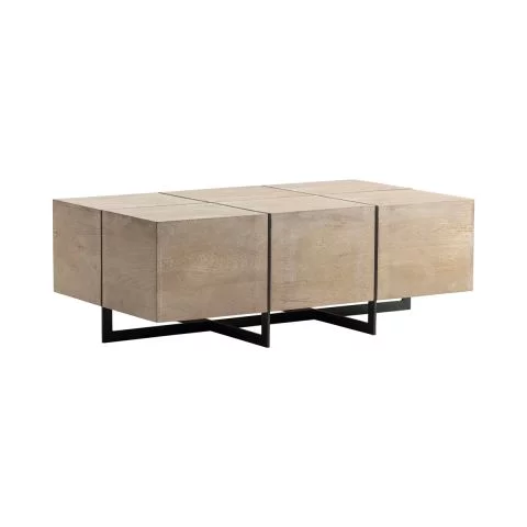 Crown Vista Bendal Rectangle Squares Cocktail Table - Angle View