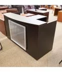 Used Right Laminate Reception Desk with Glass Front (Espresso) DER1802-023