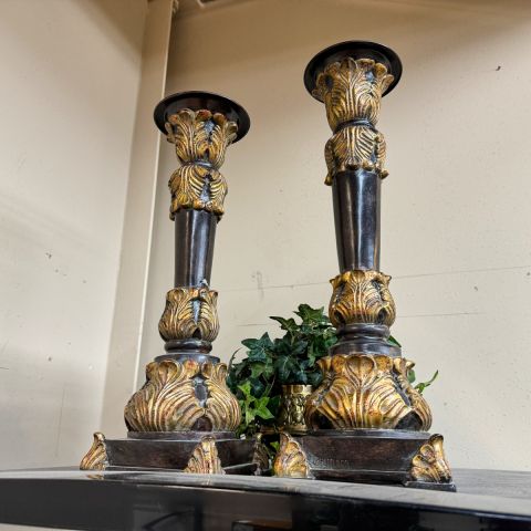 Used Candlestick Set of 2 (Brown & Gold) ACC9999-3101