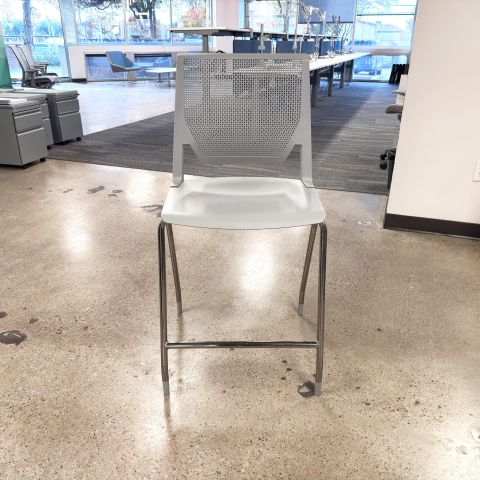 Used Haworth Plastic & Chrome Barstool (Grey) CBA1904-011