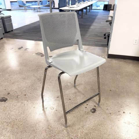 Used Haworth Plastic & Chrome Barstool (Grey) CBA1904-011