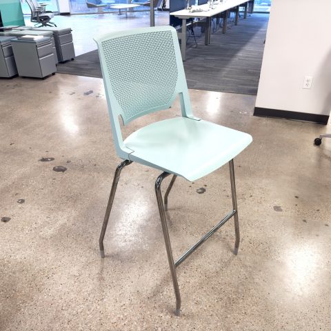 Used Haworth Plastic & Chrome Barstool (Teal) CBA1904-014