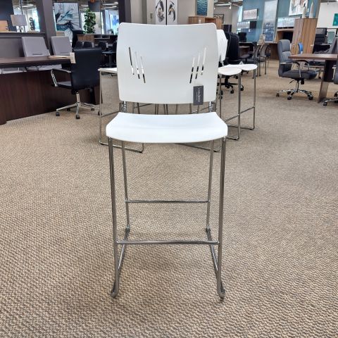 Used Mid-Back Armless Barstool (White) CBA1916-007