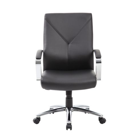 Boss Leather Plus High Back Executive Chair (Black)