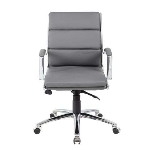 Boss CaressoftPlus Mid-Back Executive Chair (Gray)