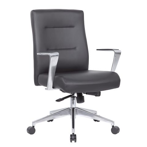 Boss Modern Conference Chair with Aluminum Arm & Base (Black)