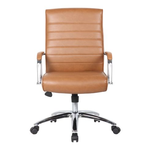 Boss Modern Ribbed Executive Conference Chair (Caramel) - Front View