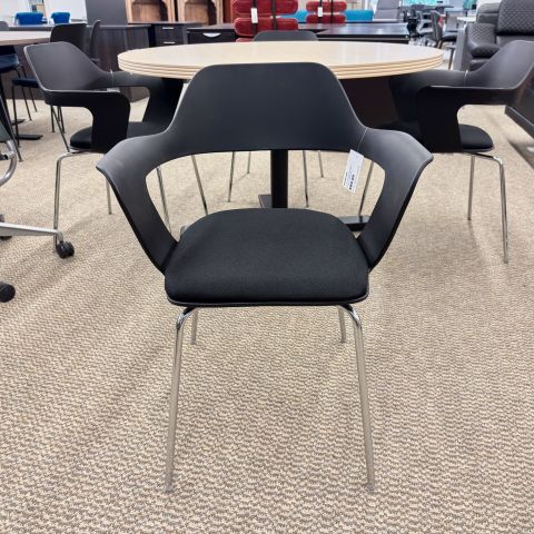 Used Plastic & Metal & Fabric Stack Chair (Black) CHK9999-1828