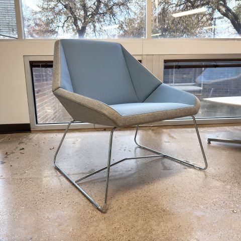 Used Arcadia Nios Lounge Chair (Grey & Blue & Chrome) CHL1904-008 - Low View