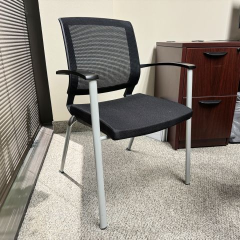 Used Friant Axiom Guest Side Chairs (Black & Grey) CHS1872-013 - Angle View