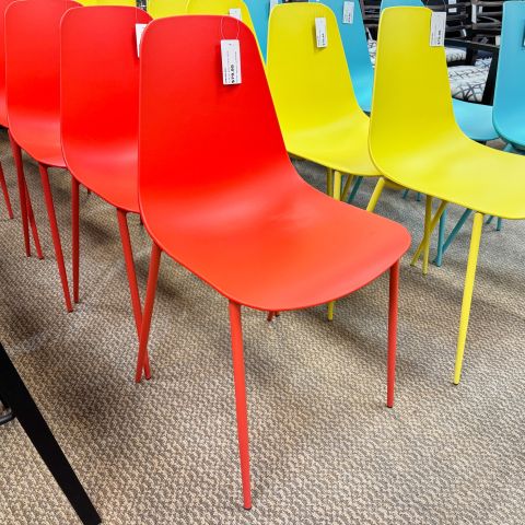 Used Break Room Colored Plastic Side Chair (Red) CHS1902-023
